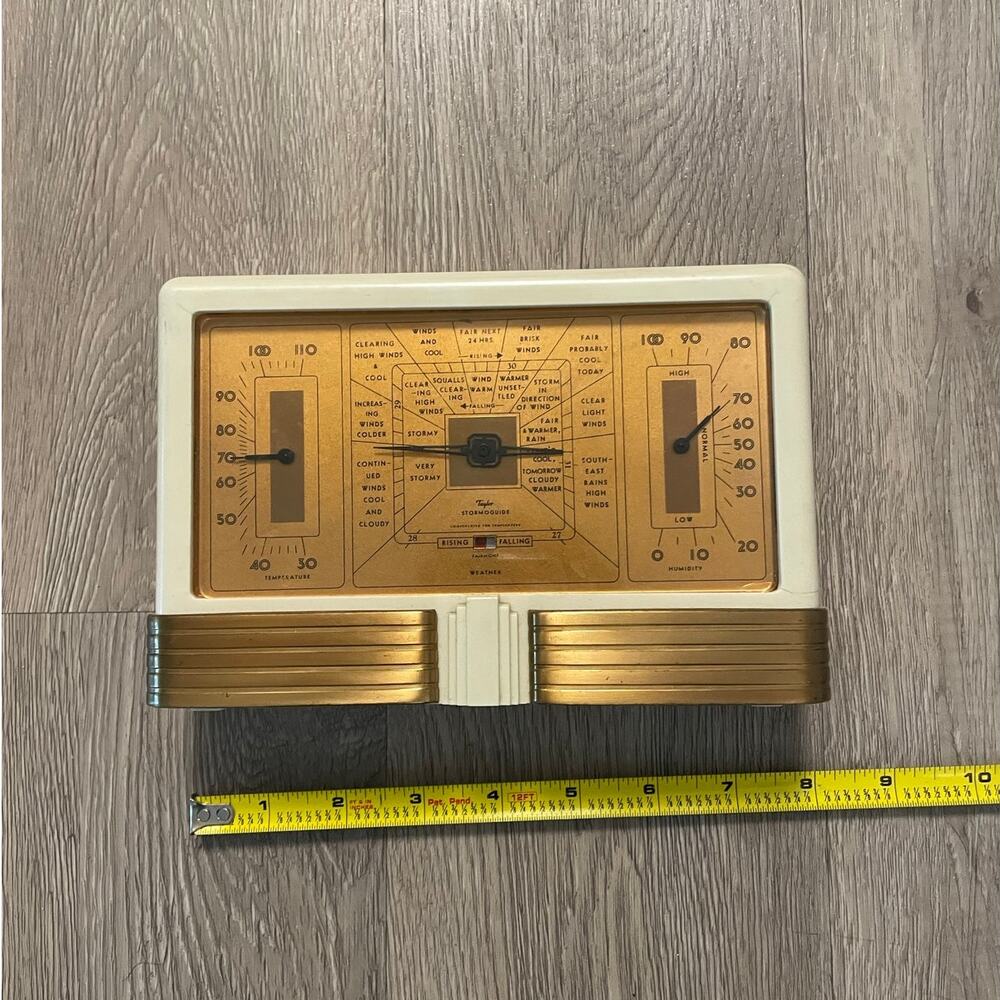 VTG Art Deco Bakelite Taylor Stormogide Weather Station  Barometer, thermometer